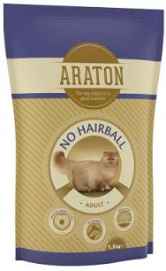 ARATON cat adult no hairball 1.5kg pašaras suaugusioms katėms su vištiena ir jautiena, sąvėlom mažinti žarnyne