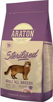 ARATON cat after sterilization 15kg pašaras sterilizuotoms suaugusioms katėms su vištiena
